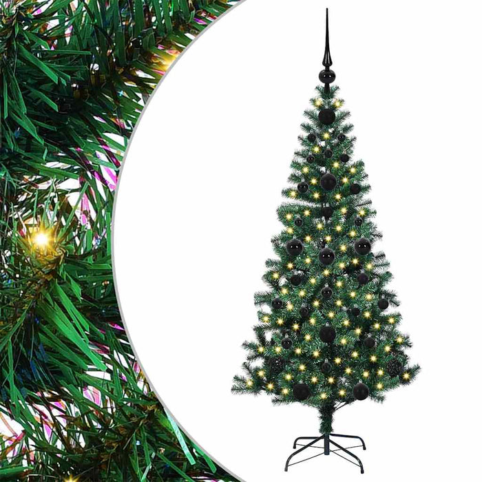 Pom de Crăciun artificial pre-iluminat cu 150 LED Verde 120 cm - WALTI WALTI
