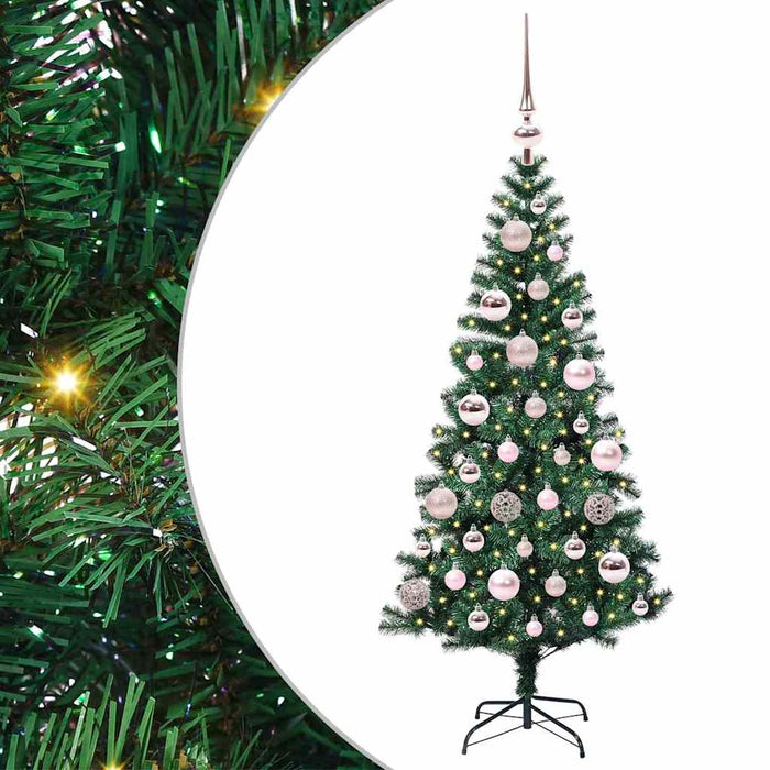 Pom de Crăciun artificial pre-iluminat cu 150 LED Verde 120 cm - WALTI WALTI