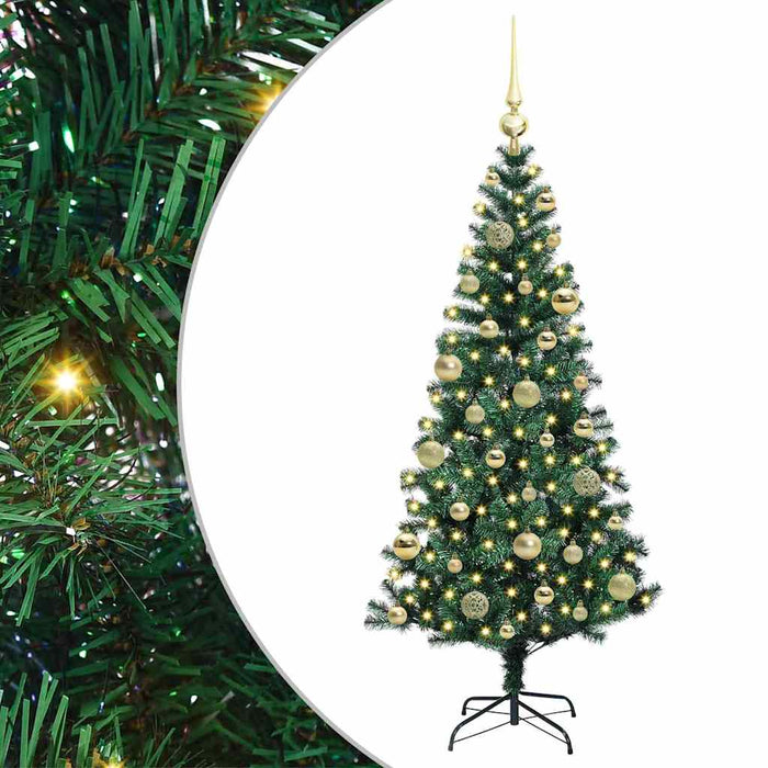Pom de Crăciun artificial pre-iluminat cu 150 LED Verde 120 cm - WALTI WALTI