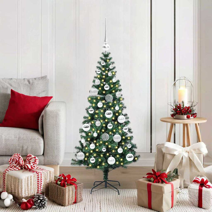 Pom de Crăciun artificial pre-iluminat cu 150 LED Verde 120 cm - WALTI WALTI