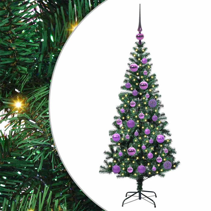 Pom de Crăciun artificial pre-iluminat cu 150 LED Verde 120 cm - WALTI WALTI