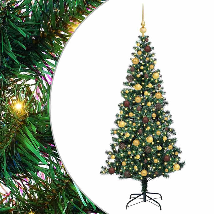 Pom de Crăciun artificial pre-iluminat cu 300 LED Verde 180 cm WALTI