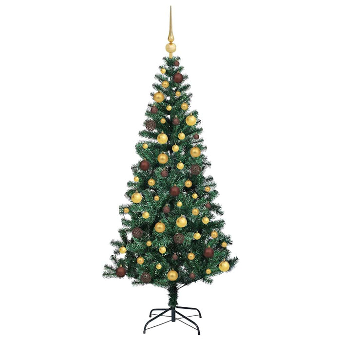 Pom de Crăciun artificial pre-iluminat cu 300 LED Verde 180 cm WALTI