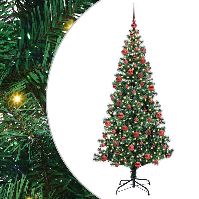 Pom de Crăciun artificial pre-iluminat cu 300 LED Verde 180 cm - WALTI WALTI