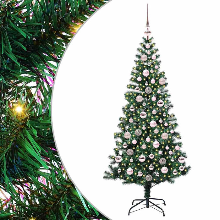 Pom de Crăciun artificial pre-iluminat cu 300 LED Verde 180 cm - WALTI WALTI