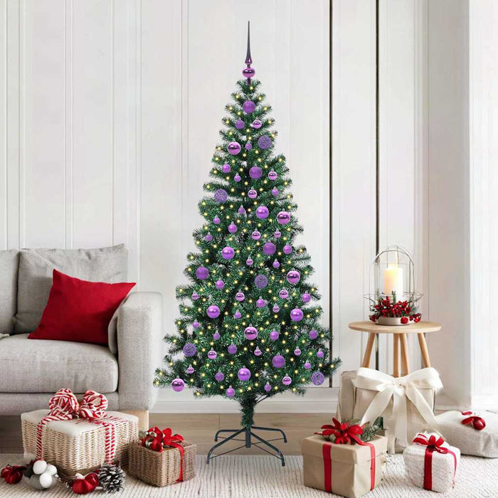 Pom de Crăciun artificial pre-iluminat cu 300 LED Verde 180 cm - WALTI WALTI
