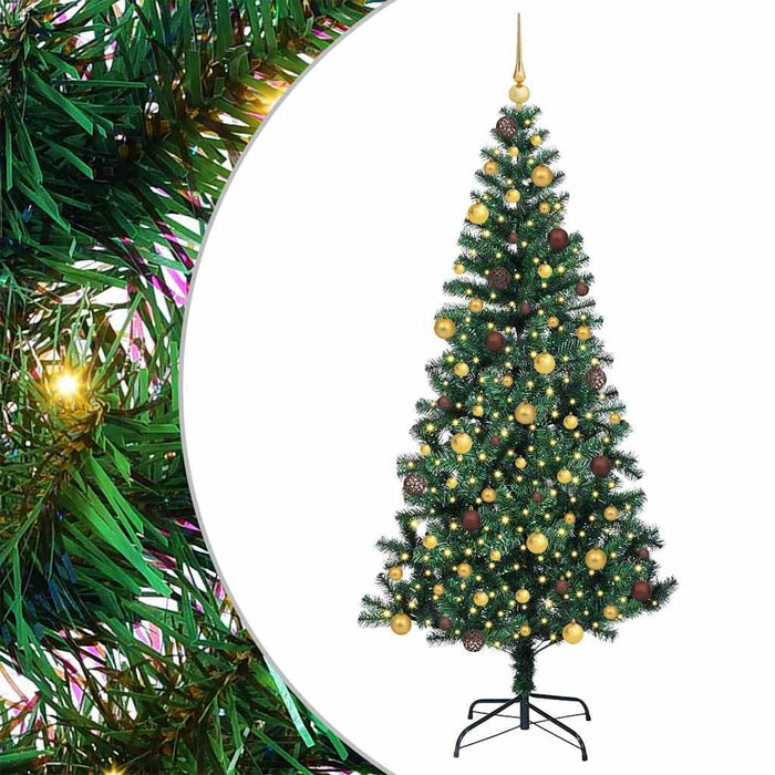 Pom de Crăciun artificial pre-iluminat cu 300 LED Verde 210 cm WALTI