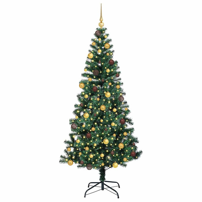 Pom de Crăciun artificial pre-iluminat cu 300 LED Verde 210 cm WALTI