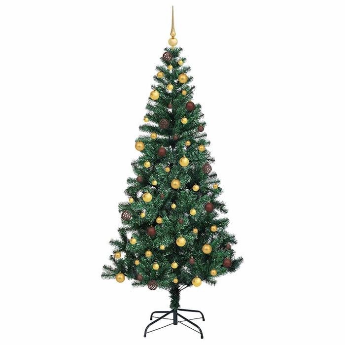 Pom de Crăciun artificial pre-iluminat cu 300 LED Verde 210 cm WALTI