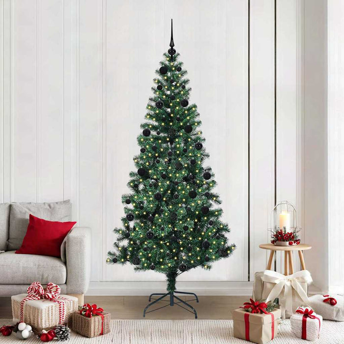 Pom de Crăciun artificial pre-iluminat cu 300 LED Verde 210 cm - WALTI WALTI