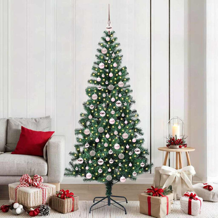 Pom de Crăciun artificial pre-iluminat cu 300 LED Verde 210 cm - WALTI WALTI