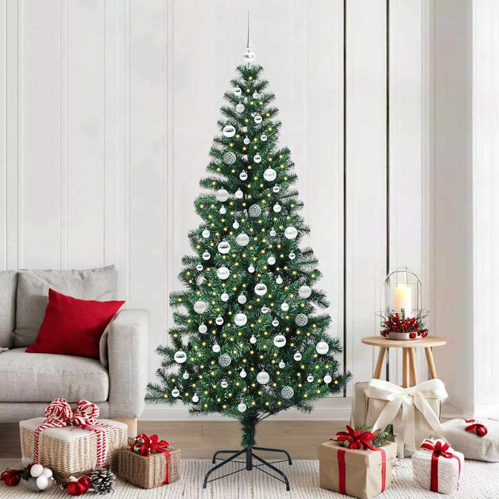 Pom de Crăciun artificial pre-iluminat cu 300 LED Verde 210 cm WALTI