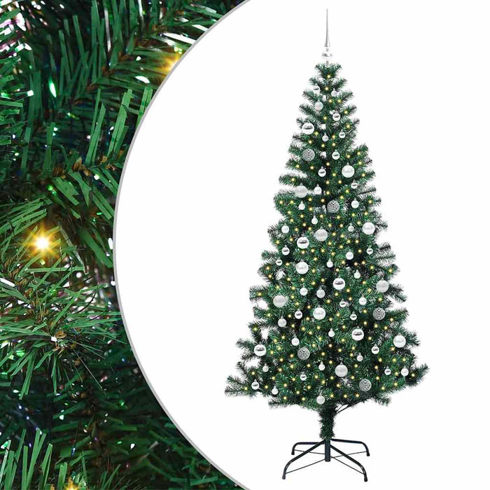 Pom de Crăciun artificial pre-iluminat cu 300 LED Verde 210 cm WALTI