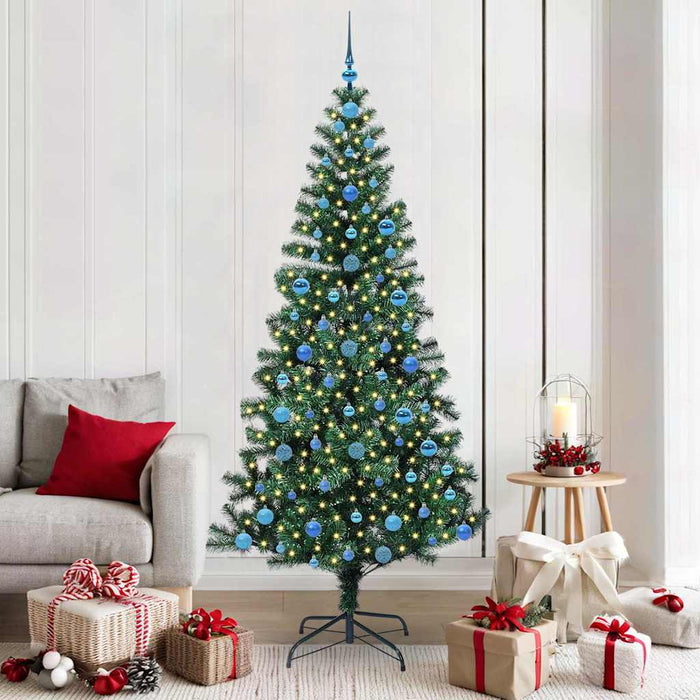 Pom de Crăciun artificial pre-iluminat cu 300 LED Verde 210 cm - WALTI WALTI