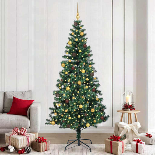 Pom de Crăciun artificial pre-iluminat cu 300 LED Verde 240 cm - WALTI WALTI