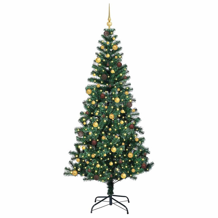 Pom de Crăciun artificial pre-iluminat cu 300 LED Verde 240 cm WALTI