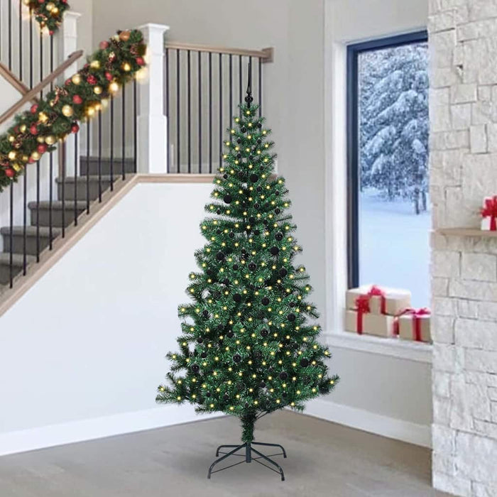 Pom de Crăciun artificial pre-iluminat Verde 240cm PVC și Metal - WALTI WALTI