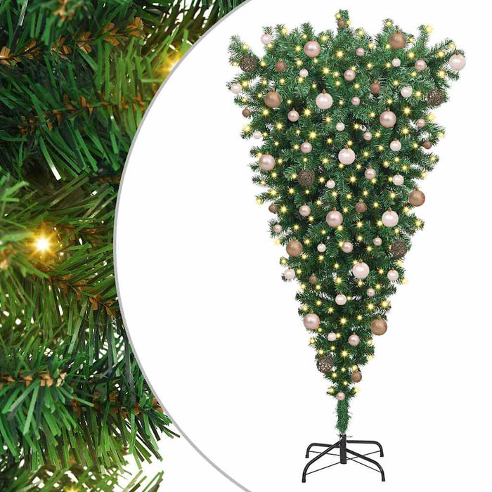 Brad de Crăciun artificial cu design cu susul în jos, cu set de globuri WALTI