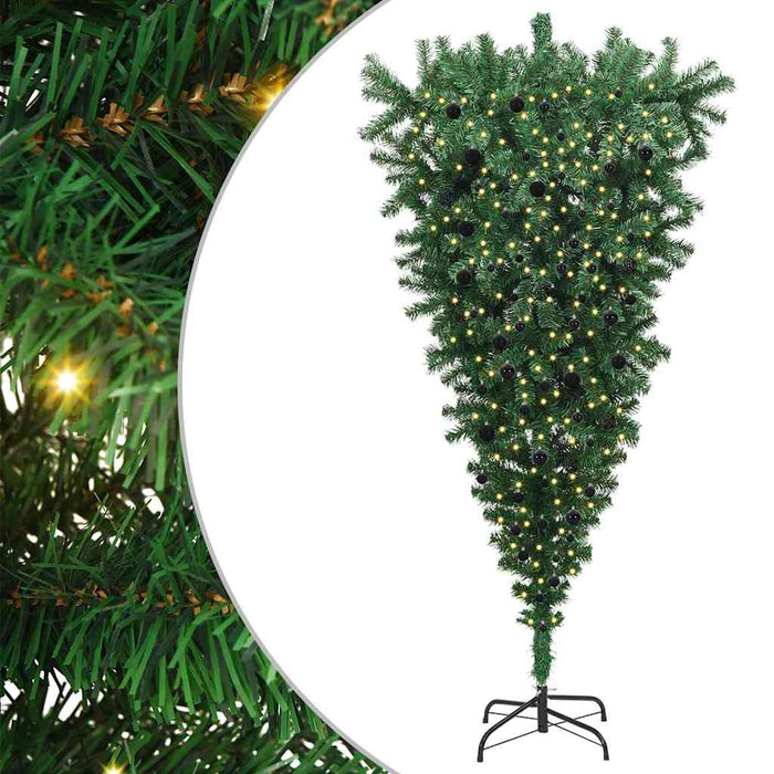 Pom de Crăciun artificial cu design răsturnat, pre-luminat, cu set de mingi WALTI