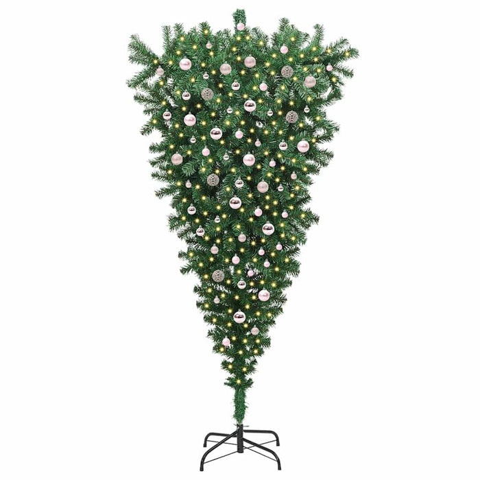 Brad de Crăciun artificial pre-luminat cu globuri, cu design inversat WALTI