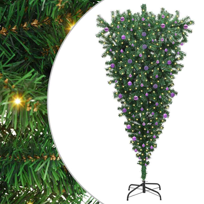 Brad de Crăciun artificial cu iluminare preinstalată și set cu globuri, culcat pe cap WALTI