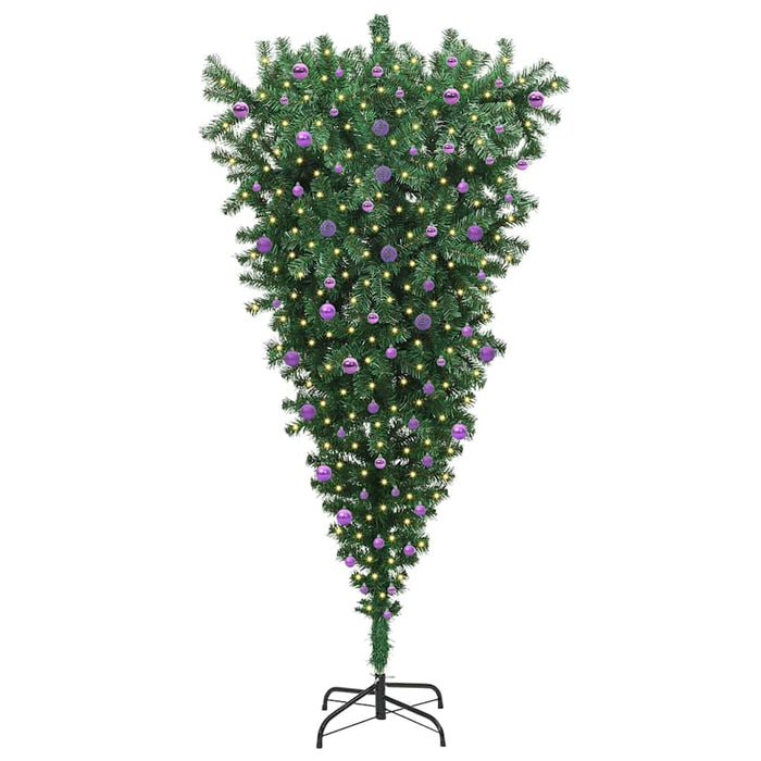 Brad de Crăciun artificial cu iluminare preinstalată și set cu globuri, culcat pe cap WALTI