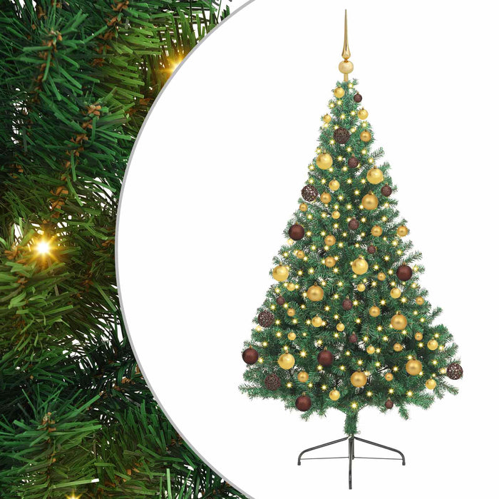 Pom de Crăciun artificial pre-iluminat Verde 180 cm PVC WALTI