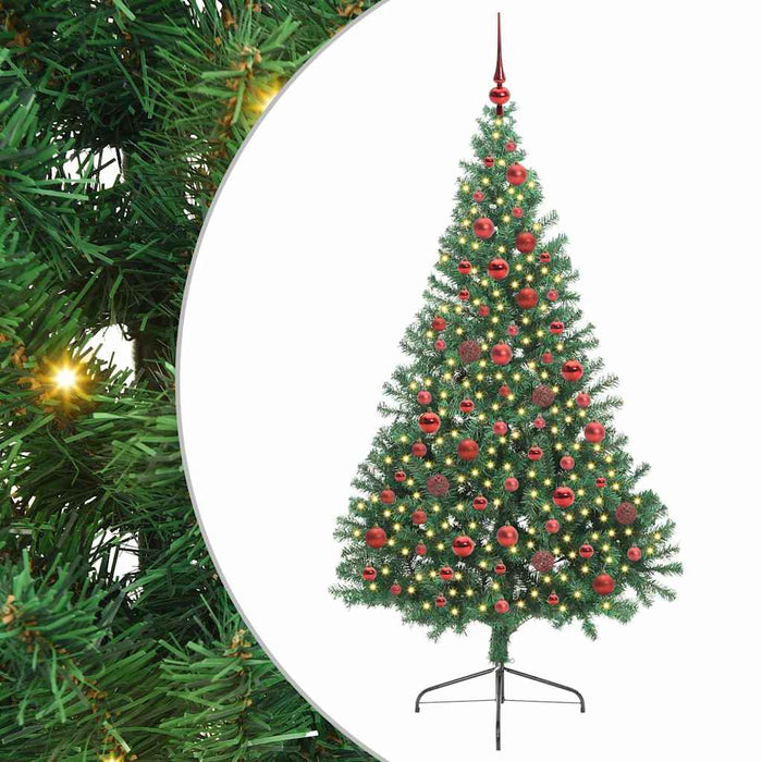 Pom de Crăciun artificial pre-iluminat Verde 180 cm PVC - WALTI WALTI