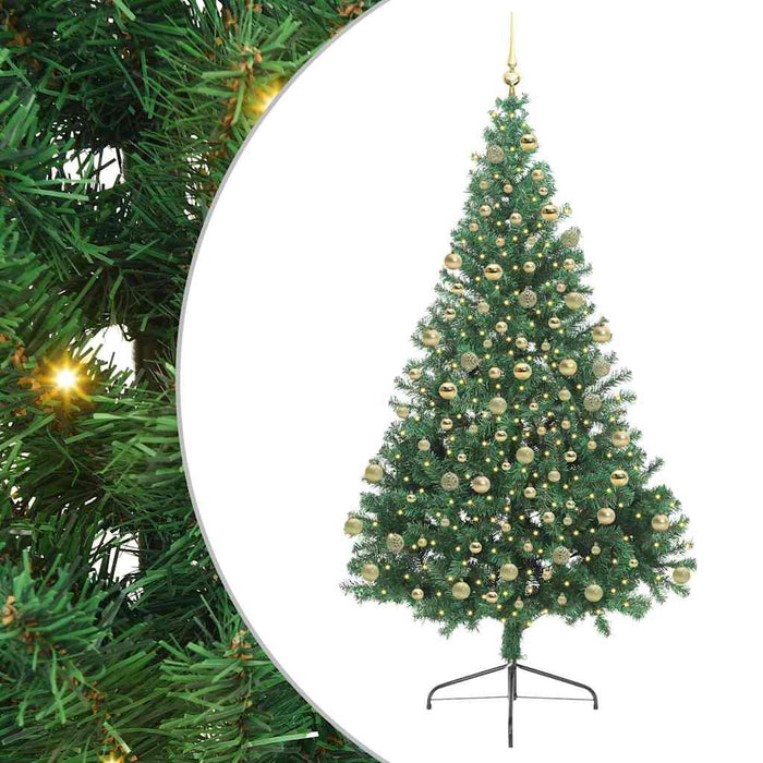 Pom de Crăciun artificial pre-iluminat Verde 180 cm PVC - WALTI WALTI