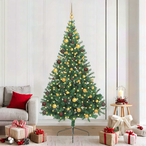 Pom de Crăciun artificial pre-iluminat Verde 210 cm PVC - WALTI WALTI