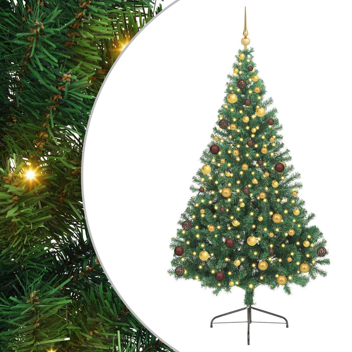 Pom de Crăciun artificial pre-iluminat Verde 210 cm PVC WALTI
