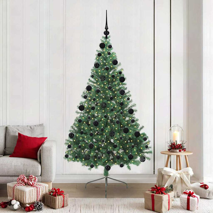 Pom de Crăciun artificial pre-iluminat Verde 210 cm PVC - WALTI WALTI