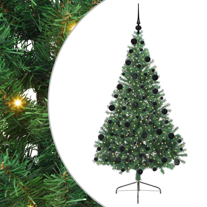 Pom de Crăciun artificial pre-iluminat Verde 210 cm PVC - WALTI WALTI