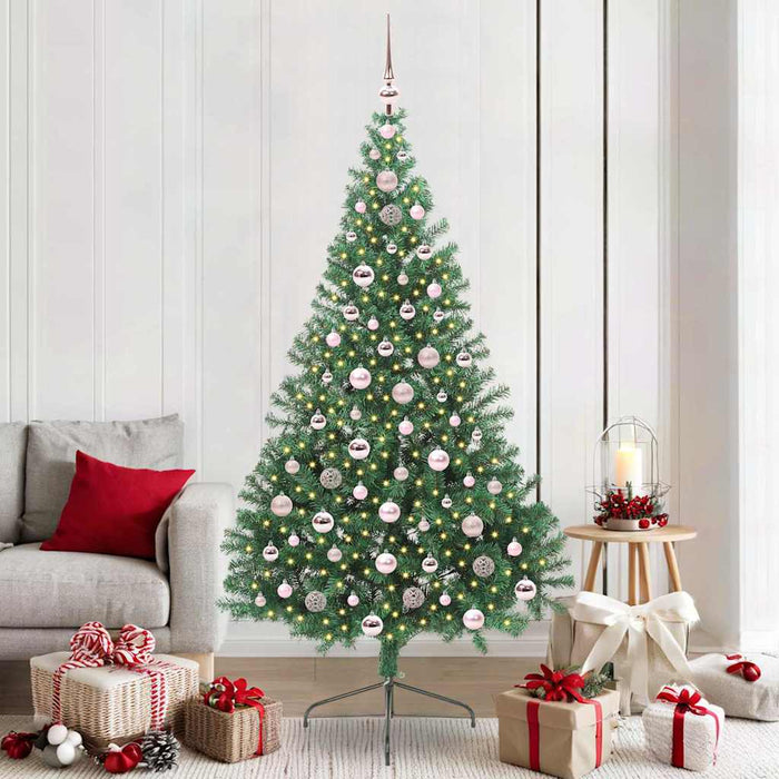 Pom de Crăciun artificial pre-iluminat Verde 210 cm PVC - WALTI WALTI