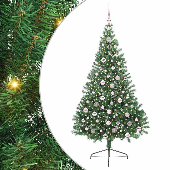 Pom de Crăciun artificial pre-iluminat Verde 210 cm PVC - WALTI WALTI
