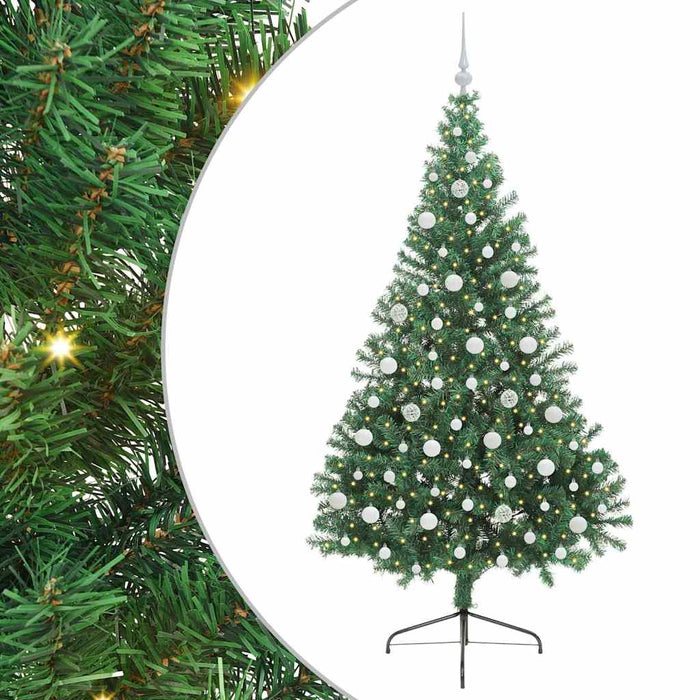 Pom de Crăciun artificial pre-iluminat Verde 210 cm PVC - WALTI WALTI