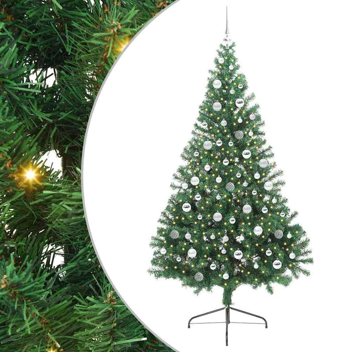 Pom de Crăciun artificial pre-iluminat Verde 210 cm PVC - WALTI WALTI