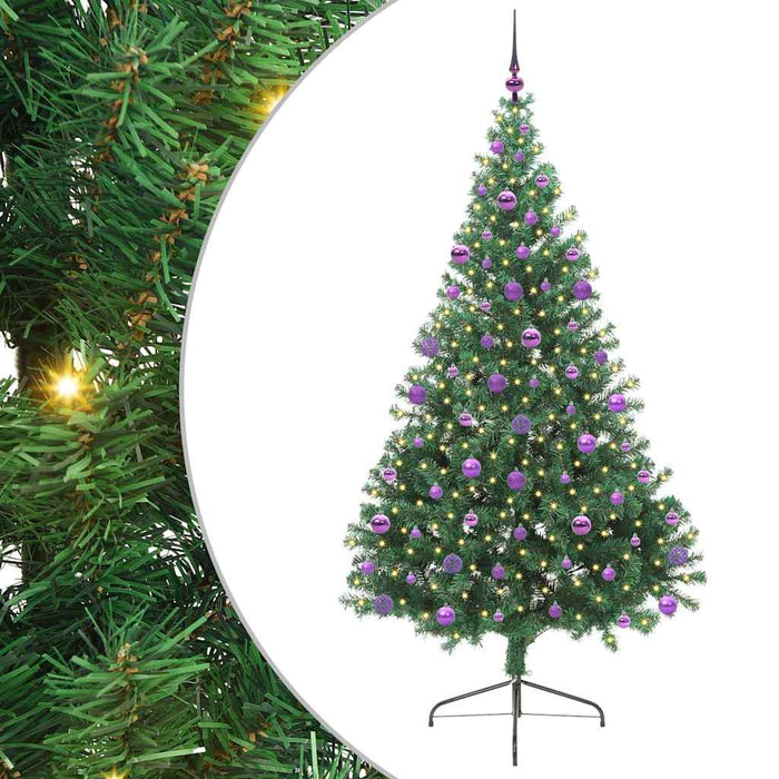 Pom de Crăciun artificial pre-iluminat Verde 210 cm PVC - WALTI WALTI