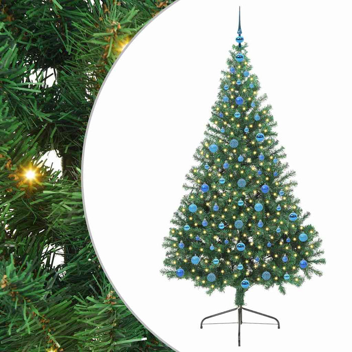 Pom de Crăciun artificial pre-iluminat Verde 210 cm PVC - WALTI WALTI