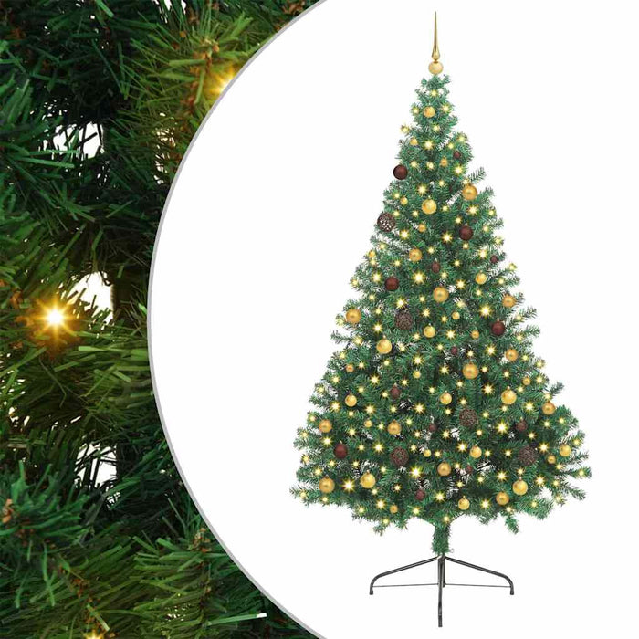 Pom de Crăciun artificial pre-iluminat Verde 240 cm PVC WALTI