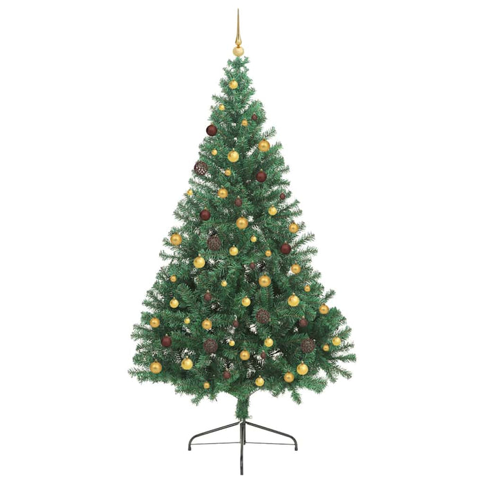 Pom de Crăciun artificial pre-iluminat Verde 240 cm PVC WALTI