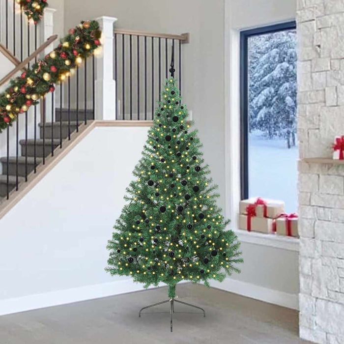 Pom de Crăciun artificial pre-iluminat Verde 240 cm PVC - WALTI WALTI