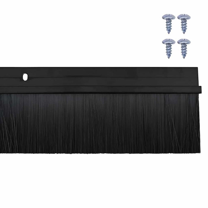 Perdele de ușă cu perii cu montare prin înșurubare 2 pcs Negru - WALTI WALTI