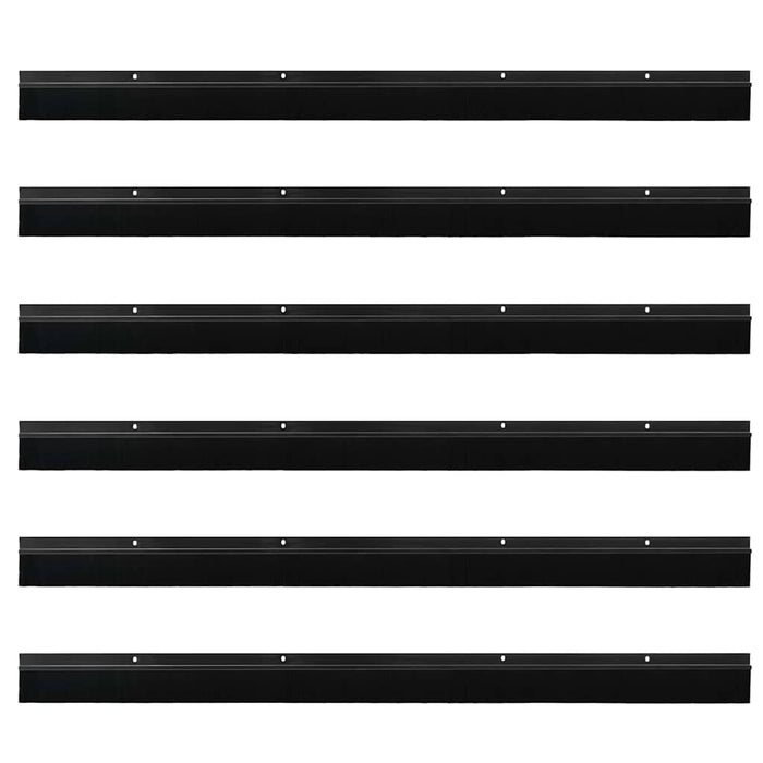 Perdele de ușă cu perii cu montare prin înșurubare 6 pcs Negru - WALTI WALTI