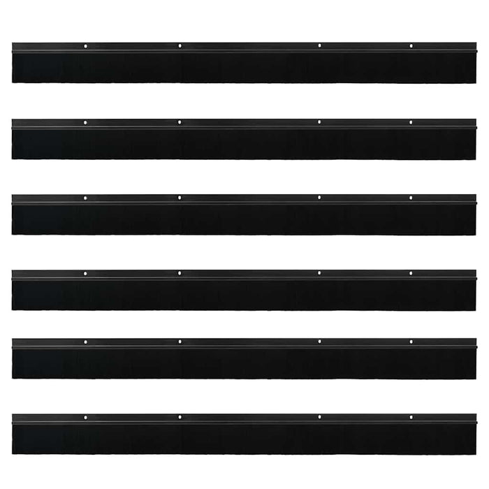 Perdele de ușă cu perii cu montare prin înșurubare 6 pcs Negru - WALTI WALTI