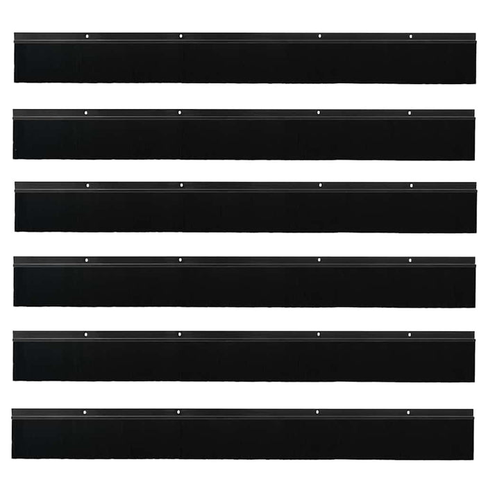 Perdele de ușă cu perii cu montare prin înșurubare 6 pcs Negru - WALTI WALTI