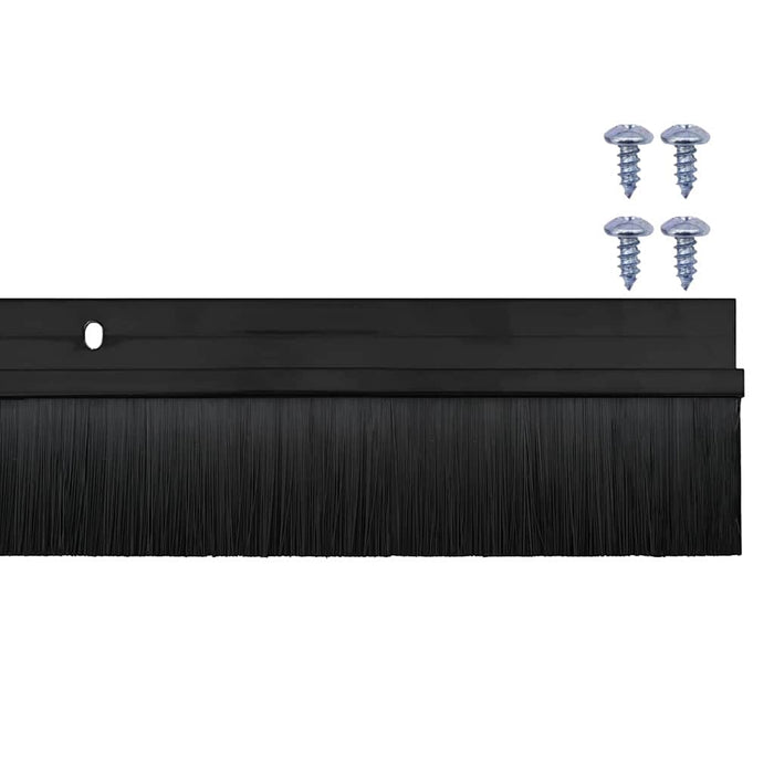Perdele de ușă cu perii cu montare prin înșurubare 12 pcs Negru - WALTI WALTI