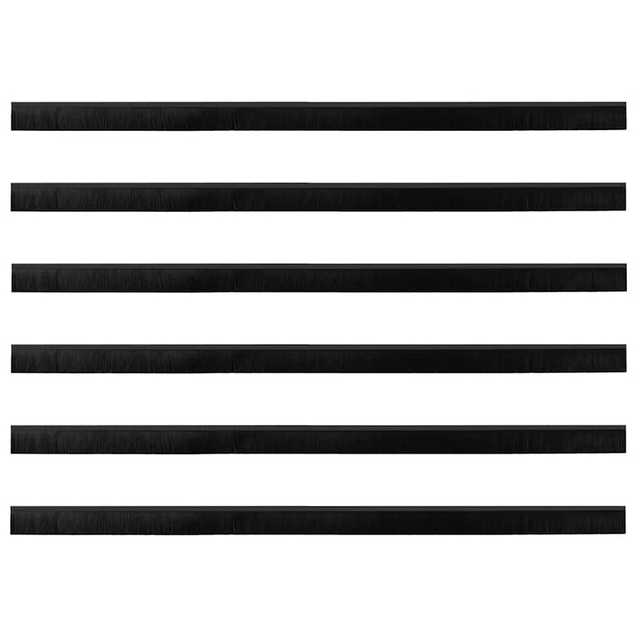 Perdele de ușă cu perii cu montare prin înșurubare 6 pcs Negru - WALTI WALTI