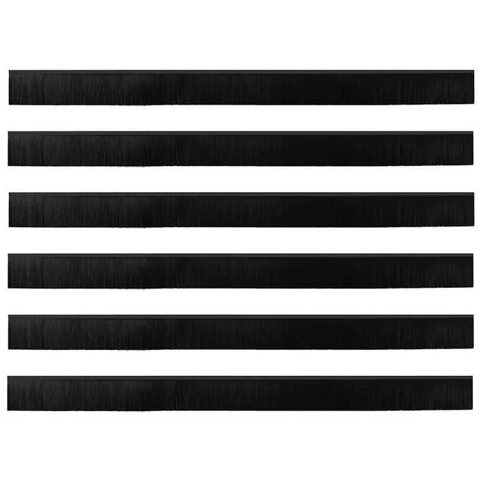 Perdele de ușă cu perii cu montare prin înșurubare 6 pcs Negru - WALTI WALTI