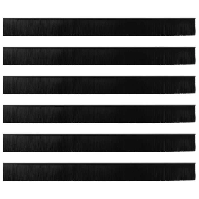 Perdele de ușă cu perii cu montare prin înșurubare 6 pcs Negru - WALTI WALTI